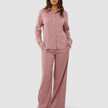 Linen Set Dusty Cerise Long Sleeved Shirt & Relaxed Pants