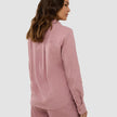 Linen Set Dusty Cerise Long Sleeved Shirt & Relaxed Pants