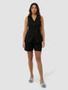 Skye Set Black Long Vest & Shorts