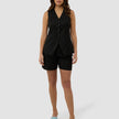 Skye Set Black Long Vest & Shorts