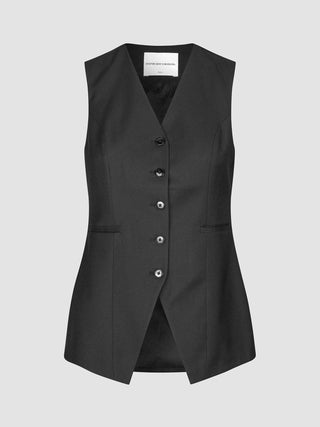 Skye Set Black Long Vest & Shorts