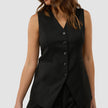 Skye Set Black Long Vest & Shorts