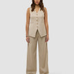 Skye Set Sandy Beige Melange Vest & Wide Pants