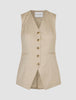 Skye Set Sandy Beige Melange Vest & Wide Pants