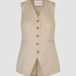 Skye Set Sandy Beige Melange Vest & Wide Pants