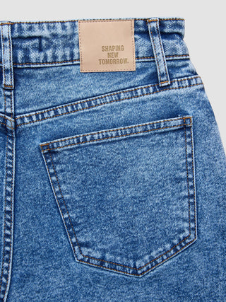Women Classic Denim Shorts Snow Blue Wash