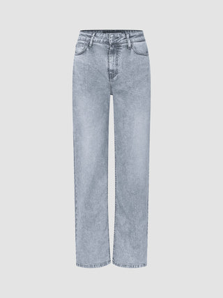 Women's Classic Jeans Straight Light Grey Washed