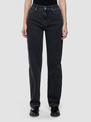 Jeans Straight Washed Black