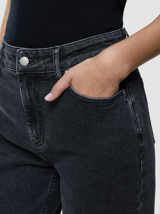 Jeans Straight Washed Black