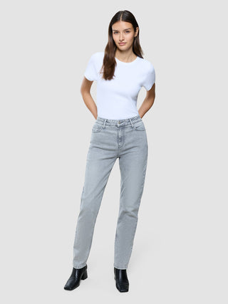 Women's Classic Jeans Tapered Light Grey Washed