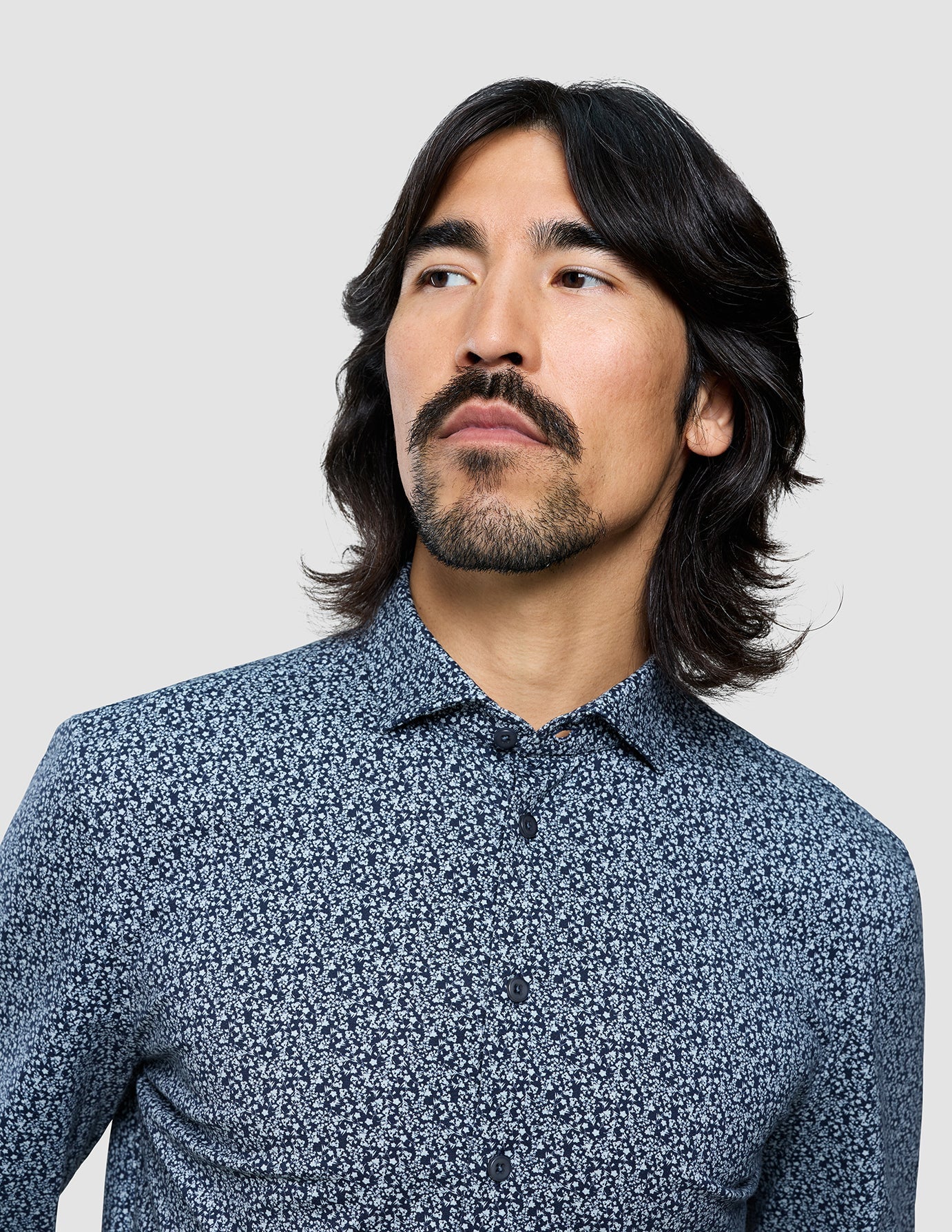 Classic Shirt Floral Allover Navy Regular