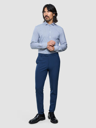 Classic Shirt Marine Herringbone Regular