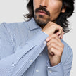Classic Shirt Marine Herringbone Slim