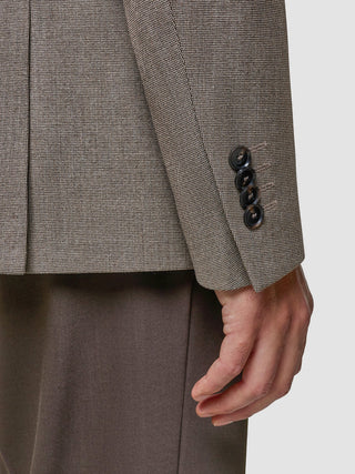 Double Breasted Essential Blazer Almond