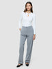 Women Ease Pants Straight Steel Melange
