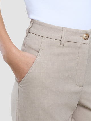 Women Ease Pants Straight Vanilla Melange