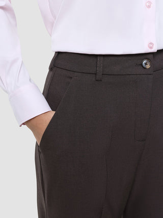 Women Ease Pants Wide Mocha Melange