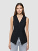 Women Ease Long Vest Black