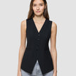Women Ease Long Vest Black
