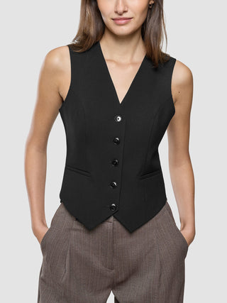 Women Ease Short Vest Black