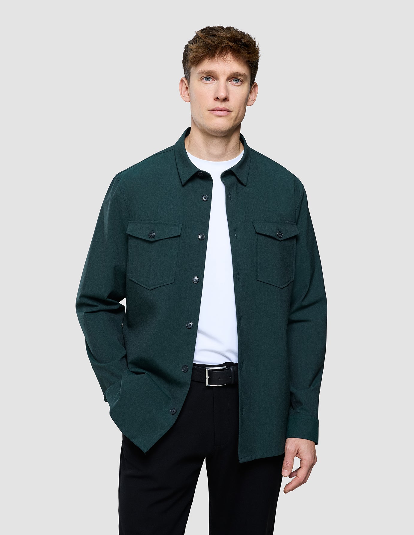Essential Overshirt Pine Green