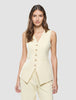 Women Essential Long Vest Misty Yellow