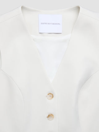 Women Essential Short Vest Off White