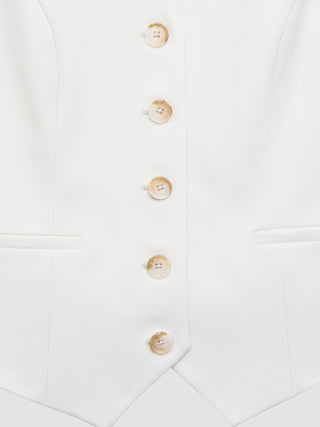 Women Essential Short Vest Off White