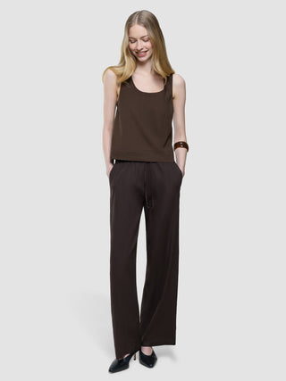 Women's Linen Pants Relaxed Espresso