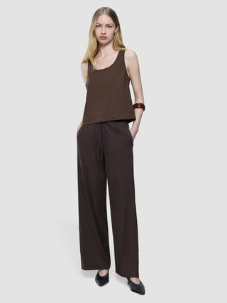 Women's Linen Pants Relaxed Espresso
