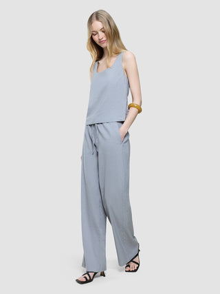 linen set stone grey top relaxed pants
