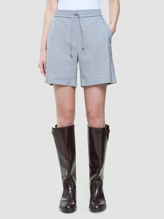 Women Linen Shorts Relaxed Stone Grey