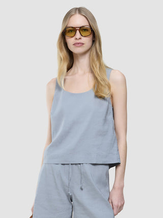 linen set stone grey top relaxed pants