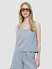 Women Linen Top Stone Grey