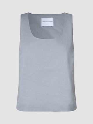 linen set stone grey top relaxed pants