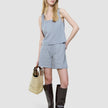 linen set stone grey top relaxed shorts