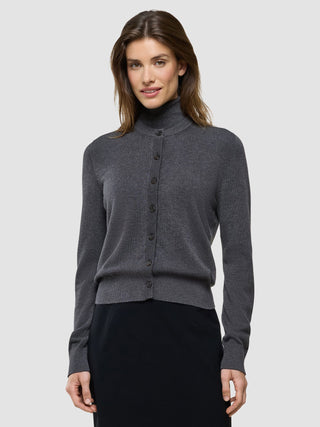 Women Quinn Crewneck Cardigan Cool Brown