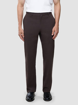 Refine Cotton Pants Relaxed Fit Dark Brown