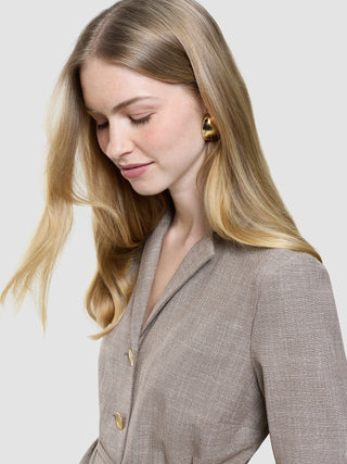 rhea set golden beige melange shirt pants
