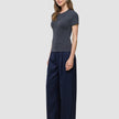 Women Rib T-shirt Dark Grey Melange