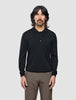 Seamless Core Knit Long Sleeve Polo Black