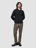 Seamless Core Knit Long Sleeve Polo Black