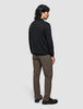 Seamless Core Knit Long Sleeve Polo Black