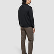 Seamless Core Knit Long Sleeve Polo Black