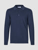 Seamless Core Knit Long Sleeve Polo Dark Navy
