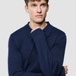 Seamless Core Knit Long Sleeve Polo Dark Navy