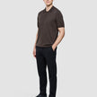 Seamless Core Knit Short Sleeve Polo Dark Brown