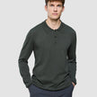 Seamless Core Knit Long Sleeve Polo Green Night
