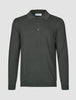 Seamless Core Knit Long Sleeve Polo Green Night