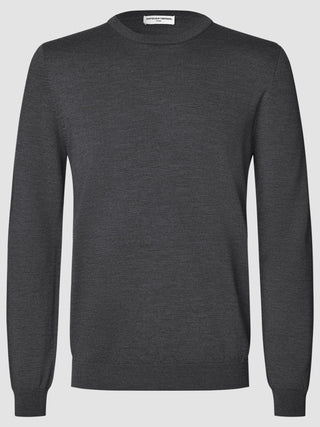Seamless Premium Merino Knit Crewneck Charcoal Grey